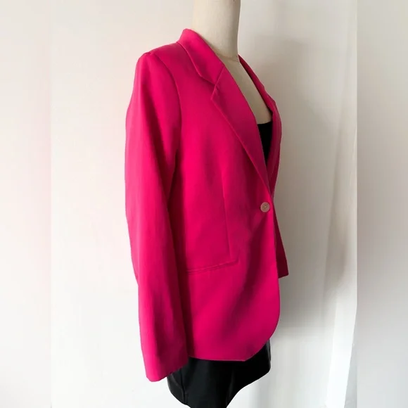 H&M Double-Breasted Structured Pink Blazer - Size Small - Picture 9 of 10